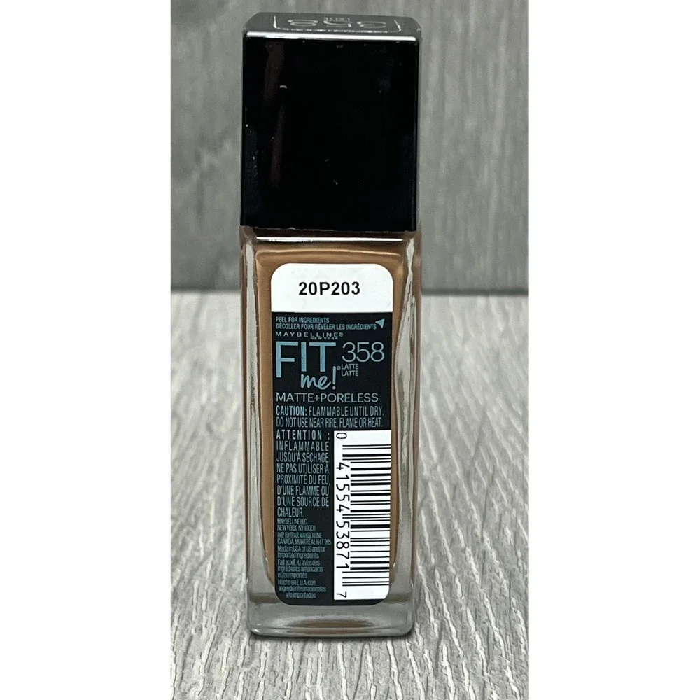 2 x Maybelline Fit‎ Me! Matte + Poreless Foundation #358 Latte 1 Fl Oz / 30ml